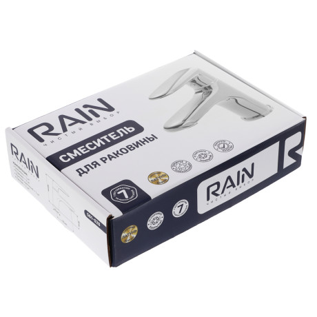 RAIN Смеситель для раковины Фианит, картридж 35мм, латунь, хром