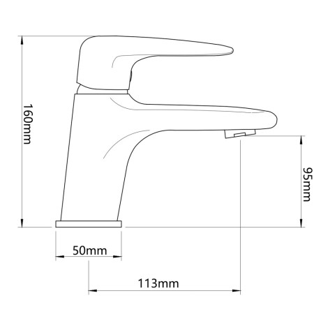RAIN Смеситель для раковины Фианит, картридж 35мм, латунь, хром