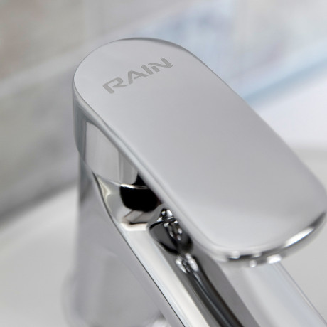 RAIN Смеситель для раковины Фианит, картридж 35мм, латунь, хром