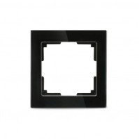 Smartbuy Нептун Рамка 1-местная стекло черная  (SBE-05b-Glass-FR-1)