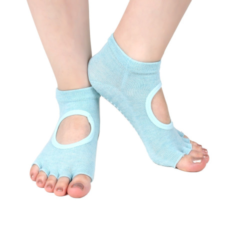 SILAPRO Носки противоскользящие для йоги, фитнеса и пилатеса с открытыми пальцами, 35-39р., 5 цветов