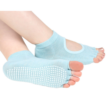 SILAPRO Носки противоскользящие для йоги, фитнеса и пилатеса с открытыми пальцами, 35-39р., 5 цветов