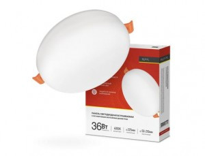 ASD/InHome св-к встр. св/д даунлайт безрамочн. RLP-FL 36W(2520lm) 4000К 4K d225(50-210) кругбел IP20