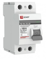 EKF PROxima выкл. дифферинциальный (УЗО) ВД-100 2P 100А 100мА, AC 4,5кА эл.мех elcb-2-100-100-em-pro