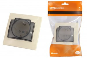 TDM Таймыр роз. СУ 1 мест. 16А сл.кость (керам. осн., земля, шторки, крышка, IP44) (10!) SQ1814-0119