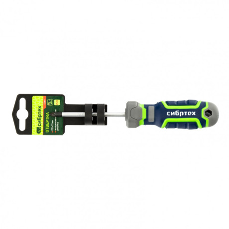 Отвертка PZ1 x 75 мм, CrV, четырехкомпонентная рукоятка Сибртех