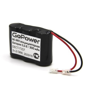 Аккумулятор для радиотелефонов GoPower T157 PC1 NI-MH 300mAh (1/15/180)