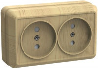 IEK ОКТАВА роз. ОУ 2 мест.  10А сосна (корпус ABS) РС22-2-ОС