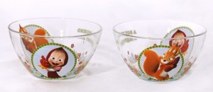 Салатник Маша и Медведь/Добрый день 13см, 450мл стекло (кратность 12шт!!!) МФК ММС130-1