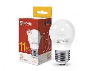 ASD/InHome лампа св/д VC шар P45 E27 11W(1050lm) 3000К 2K 80x45 (без пульсации) 0600