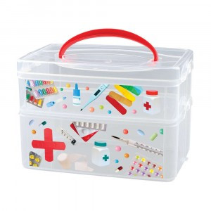 Коробка универсальная с ручкой "MULTI BOX" 2секции 245х160х165 мм 2л+3л бесцвет 43123340152 Бытпласт