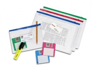 Папка конверт на молнии 228х335 синий 3635