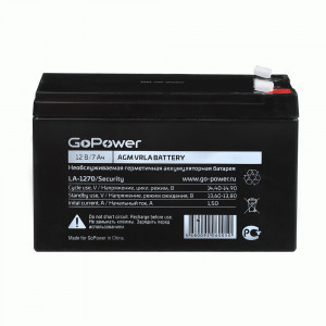 Ак-р свинцово-кислотный GoPower LA-1270/security 12V 7Ah клеммы T1/ F1 (1/5)