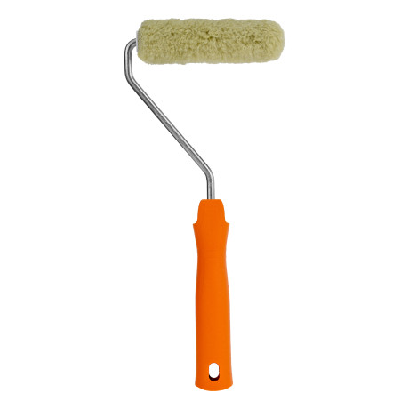 Мини-валик в сборе "Фасадные работы", 110 мм, ворс 12 мм, D 16 мм, D ручки 6 мм, полиакрил, полиэстер Сибртех