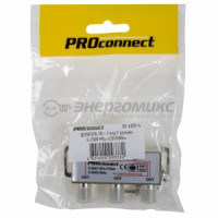 PROCONNECT splitter (делитель) на 3TV 5-2500 МГц для спутникового ТВ, power pass, (10!), 05-6202-4