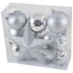 Набор Шары + звезда SYCB17-517, 18 шт/набор 8 см, 7 см, 6 см, 4 см, звезда 21 см Волшебная страна