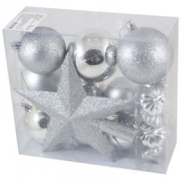 Набор Шары + звезда SYCB17-517, 18 шт/набор 8 см, 7 см, 6 см, 4 см, звезда 21 см Волшебная страна