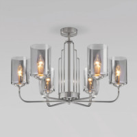 Eurosvet люстра 6x60W E14 650х650х450 мет серый/сатин-никель Defi 60138/6 Умный дом a060903