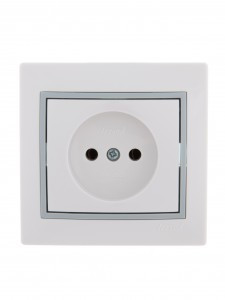 Lezard Мира роз. СУ 1 мест. 16А бел. с серой вставкой (керамика, корпус PC) 701-0215-121