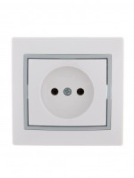 Lezard Мира роз. СУ 1 мест. 16А бел. с серой вставкой (керамика, корпус PC) 701-0215-121