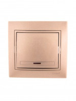 Lezard Мира выкл. СУ 1 кл. 10А (инд.) коричн. металлик (корпус PC) 701-3131-111