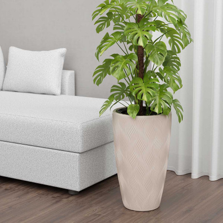 Кашпо ФЛЭЙМ 10/42 л со вставкой Светло-Бежевый БШ8887 х2