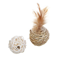 VETTA Игрушка для домашних животных, плеть, перо, набор 2 шт