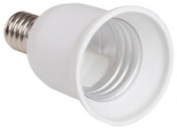 IEK Переходник с цоколя E14 на E27 белый, пластик, индивидуальный пакет ПР14-27-К02