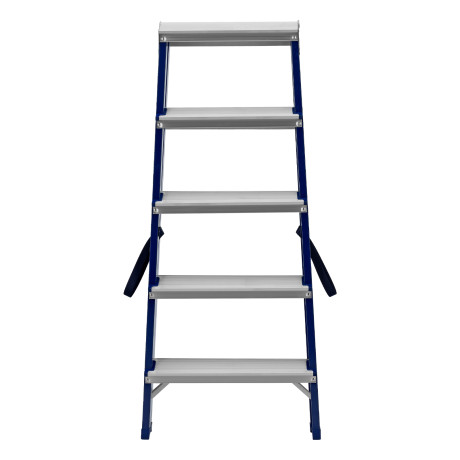 Стремянка двусторонняя 5 ступеней, стальная, Сибртех