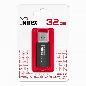 Флэш-диск USB 32Gb 3.0 Mirex UNIT BLACK (ecopack)