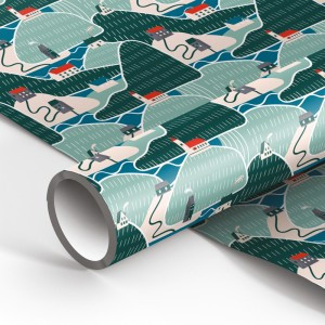 Упаковочная бумага глянц. 70*100см, MESHU "Hills", 90г/м2 Арт.340601