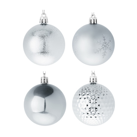 СНОУ БУМ Набор шаров 6 см, 24 шт, пластик, глиттер, 26-207
