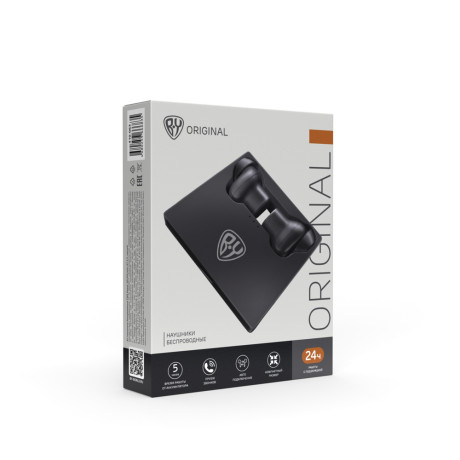 BY Наушники беспроводные TWS Sweet, беспроводная подзарядка, 45/450мАч, BT: 5.0, черный