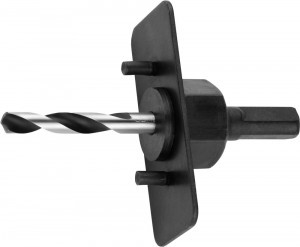 Державка ЗУБР "ЭКСПЕРТ" с центрирующим сверлом и опорным основанием для коронок по дереву, 32-127мм