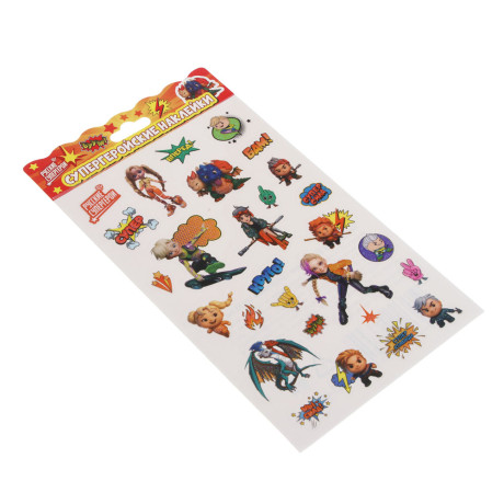 Наклейки тм BY Русские Супергерои 13х23 см, ПВХ, микс 6 дизайнов