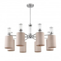 LUMION 6585/8 MODERNI LN25 хром/беж., мет./текстиль, стекло Люстра E14 8x40W 220V ARNIKA