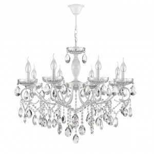 LUMION 8189/8 CLASSI LN25 бел., мет./хрусталь Люстра E14 8x40W 220V SNOW