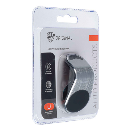 BY Держатель телефона магнитный на дефлектор, Г-образный, пластик, черный