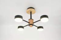 General Люстра 4GX53 50W 440х625 230V черный, мет/дер Элизиум без пульта IP20 662330