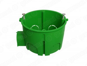 GREENEL Коробка уст. СУ для твердых стен d68х45мм с 1 стыков. узлел с саморезами зеленая GE40004-10