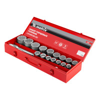 Набор торцевых головок 3/4&quot;, головки 19 х 50 мм, 20 предметов, в метал. боксе Matrix