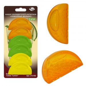 Охладители напитков "Лим.дольки",набор6шт/уп,цена за уп(кратность 12шт!!!),полиэт J13-102 Мультидом