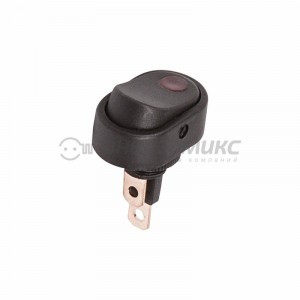 REXANT выкл. клавишный 12V 30А (3с) ON-OFF черн. ОВАЛ с красн инд. цена за шт (10!),,36-2715