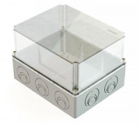 GREENEL Коробка ОУ с прозр. крышкой 240х195х165мм IP44, каб. вводы (D25)-3шт,(D32)-2шт (4шт) GE41277