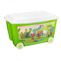Ящик для игрушек на колесах с декором "МИ-МИ-МИШКИ" 580x390x335 мм 45л зеленый 431329909 Бытпласт