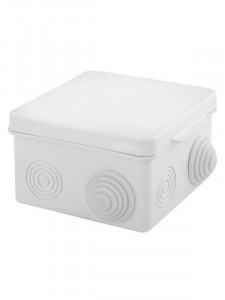 TDM Распаячная коробка ОП 80х80х50мм, крышка, IP54, 7вх., белая, инд. штрихкод  SQ1401-0922