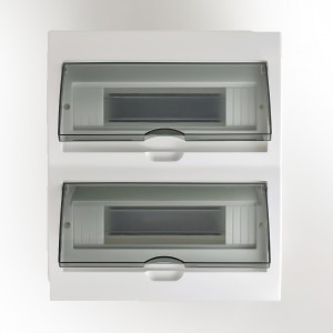 Lezard LUXRAY бокс (корпус) пластик ЩРВ-П-24 мод. встраиваемый БЕЛЫЙ с дымчатой дверцей IP40