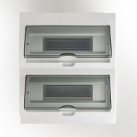 Lezard LUXRAY бокс (корпус) пластик ЩРВ-П-24 мод. встраиваемый БЕЛЫЙ с дымчатой дверцей IP40