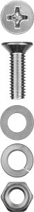 Винт (DIN965) в компл. гайка (DIN934), шайба (DIN125), шайба пруж. (DIN127), M4 x 20мм, 25 шт, ЗУБР