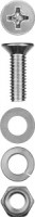 Винт (DIN965) в компл. гайка (DIN934), шайба (DIN125), шайба пруж. (DIN127), M4 x 20мм, 25 шт, ЗУБР